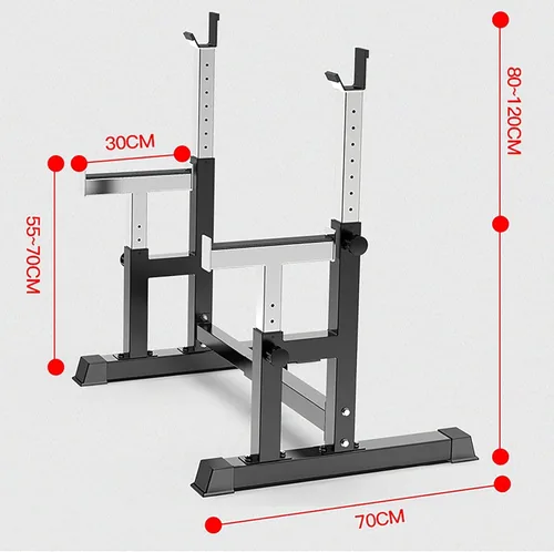 Vista 5 de Adjustable Height Rack Steel Squat Stand Weight Lifting Dip Stand Barbell Racks Strength Training Home Workout Fitness Equipment