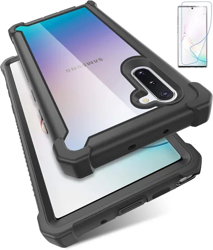 Funda para Samsung Galaxy Note 10 con protector de pantalla, cuerpo completo, híbrido, de doble capa, a prueba de golpes, acrílico, funda trasera