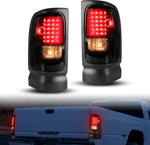KEWISAUTO Luces traseras LED para RAM 1500 1994-2001, luces traseras LED negras ahumadas para Dodge RAM 1500/2500 / 3500 1994 1995 1996 1997 1998