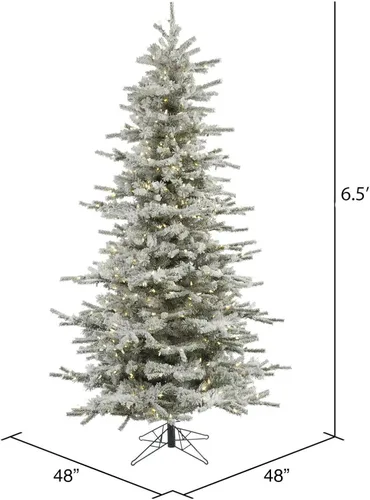 Vista 3 de Vickerman Árbol navideño delgado, artificial, con nieve artificial, 45 pulgadas.
