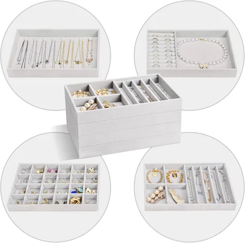 Vista 4 de ProCase Bandejas organizadoras de joyas con caja de joyería de tamaño de viaje