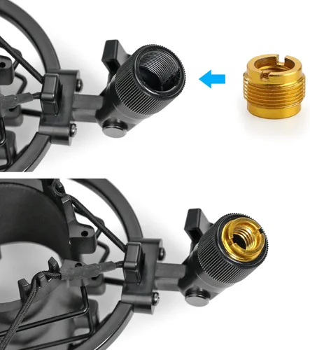 Vista 4 de SUNMON Soporte de choque AT2020, soporte de montaje de choque reduce el ruido de vibración para Audio Technica AT2020 AT2035 AT4040 AT2020USB