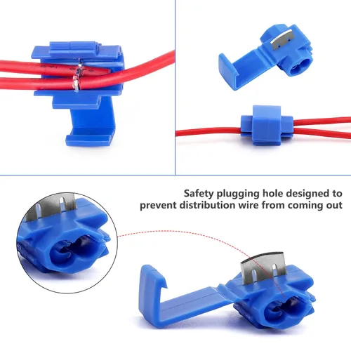 Vista 6 de 100 piezas de conectores de cable de empalme rápido sin soldadura, conector de empalme de calibre 18-14 AWG (unificador de cables), conectores