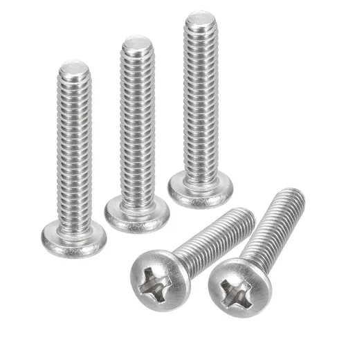 Vista 56 de uxcell Tornillos de máquina de cabeza redonda de 1/4-20x1, tornillo de acero inoxidable 304 18-8, accionamiento Phillips, totalmente roscado