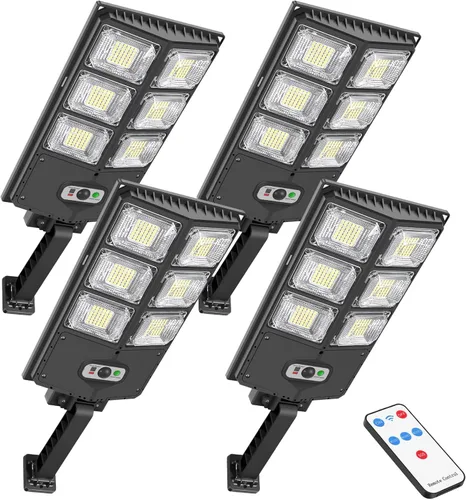 Vista 8 de Luces solares de 150 W impermeables para exteriores, 8000 lúmenes, luces solares LED de inundación, sensor de movimiento al aire libre con control