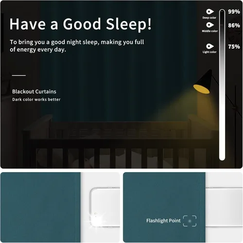 Vista 353 de Easy-Going - Cortinas opacas para dormitorio, aislamiento térmico sólido con ojales, cortinas de ventana para reducción de ruido, cortinas