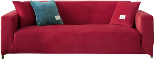 Vista 10 de CONRUSER Funda elástica para sofá, funda de terciopelo suave con parte inferior elástica, protector de muebles para mascotas y niños (negro, XL)