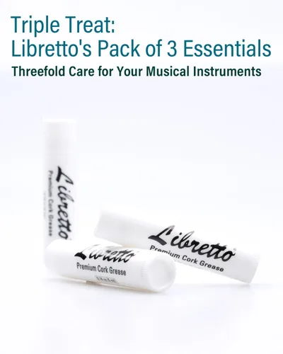 Vista 6 de Libretto Grasa de corcho premium, juego de 3, inodora, suave, para instrumentos musicales de viento de madera, clarinetes, saxofones, clarinetes