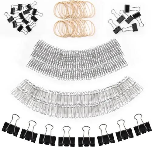 Mr. Pen- broches aprieta papel, broches agarrapapel, bandas de caucho, broches agarrapapel jumbo, broches agarrapapel pequeños, broches aprieta