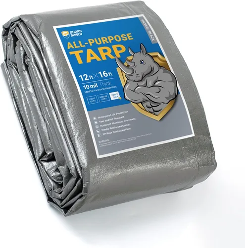 Vista 19 de GUARD SHIELD - Lona resistente, impermeable, de polietileno, gruesa, resistente a los rayos ultravioleta, con ojales, para exteriores, 6 x 8 pies