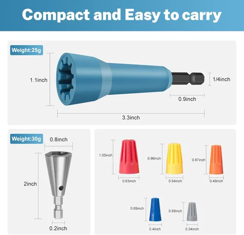 Vista 6 de Ywmoml Tuerca de Alambre Torcedora y Herramienta Torcedora de Alambre para Taladro, Enchufe de Conector de Giro y Torsión de Mandril de 1/4