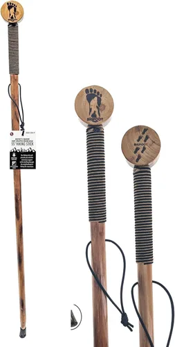 Vista 8 de SE Pino duro estampado de pie grande de 55 pulgadas para senderismo, caminar, senderismo con punta de goma reforzada con metal