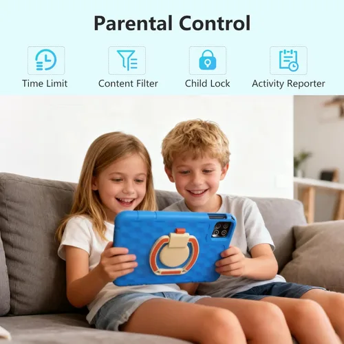 Vista 7 de NRKDUBQ 2025 Última Tablet de 10.1 Pulgadas para Niños Android 15 con Estuche Protector EVA Tablets para Niños con 20GB RAM 128GB Almacenamiento