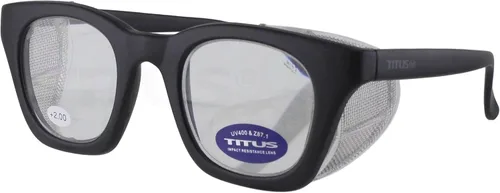 Vista 8 de TITUS G12 Gafas de seguridad estilo retro con malla de acero inoxidable plegable suave o protector lateral de color a juego