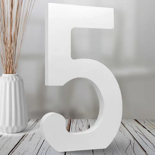Vista 8 de AOCEAN Números de madera blanca de 8 pulgadas, número de madera sin terminar para pared, números decorativos de pie, rebanadas, decoración
