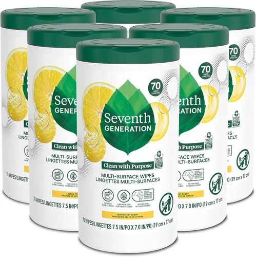 Vista 13 de Seventh Generation Toallitas de limpieza multisuperficie, aroma a menta de jardín, corta grasa y mugre, 35 toallitas