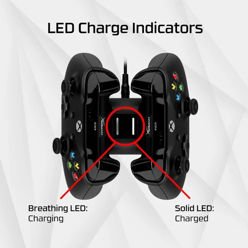 Vista 6 de HyperX ChargePlay Duo - Estación de carga de control para Xbox Series XS y Xbox One incluye dos paquetes de baterías recargables de 1400 mAh