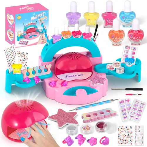 Juego de esmaltes de uñas para niñas, regalo de cumpleaños de Navidad para niñas de 6, 7, 8, 9, 10, 11, 12 años, juguete de arte de uñas con