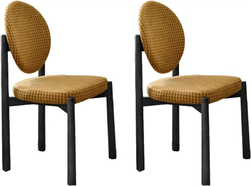 Vista 24 de Upholstered Dining Chairs with Fabric/Plush Cushion, Wooden Dining Room Chair Set of 1/2/4, Kitchen Chair for Living Room Balcony Black+brown