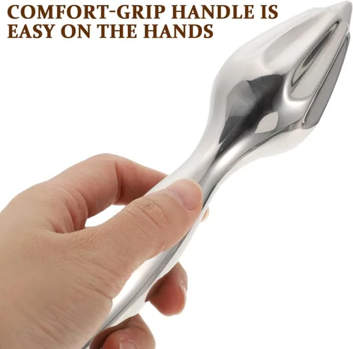 Vista 5 de Escariador de cítricos de acero inoxidable, exprimidor manual de limón - Exprimidor manual de limón fácil de sostener, herramienta manual de jugo