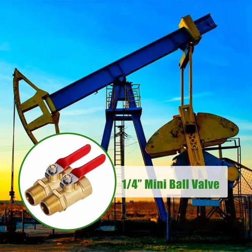 Vista 6 de Litorange 2 piezas de latón sin plomo Mini válvula de bola interruptor de apagado 1/4 "NPT macho x 1/4 pulgadas NPT hembra accesorios de tubería