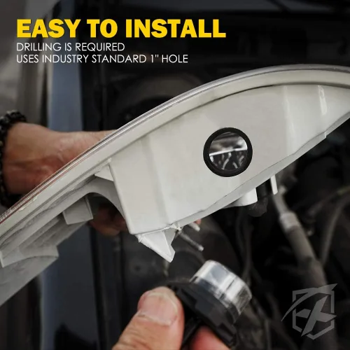 Vista 6 de Xprite Kit de luces estroboscópicas LED ámbar ocultas, 20 patrones intermitentes con panel de control, faros, luces traseras, luces antiniebla