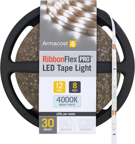 Vista 49 de Armacost Lighting RibbonFlex Pro 133230 - Tira de luces LED blancas de 12 V, 120 LED/m, 2700K, 16.4 pies