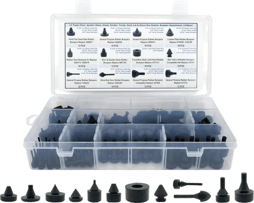 Surtido de 160 piezas de parachoques de goma negra automotriz, tope de goma compatible con GM Ford y Chrysler Reemplazar 20030, 8210, se adapta a