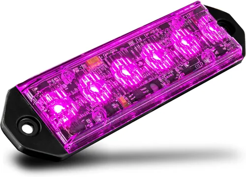 Vista 10 de LAMPHUS PlanarFlash - Luces de advertencia estroboscópicas LED ámbar de 6 W para parrilla de policía [clase SAE 1] naranja de 12 V ultra delgada