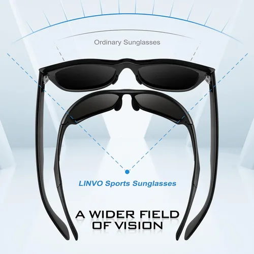 Vista 2 de Polarized Sunglasses for Men UV Protection Ultralight Driving Cycling Fishing Sun Glasses with Zipper Case