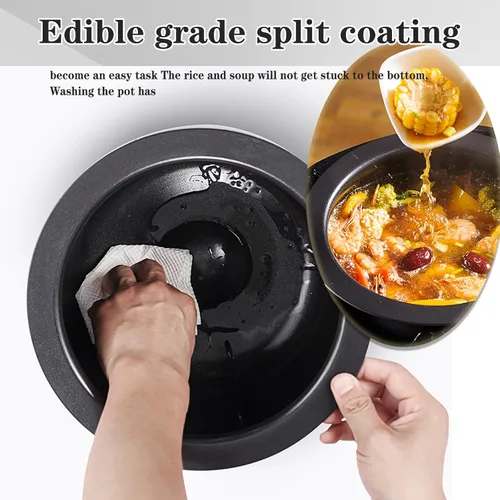 Vista 6 de Procesador de alimentos comercial de 2000 W y cocina automática, olla de acero inoxidable de 6 L con rotación de 360° y calentamiento 3D, 3 modos