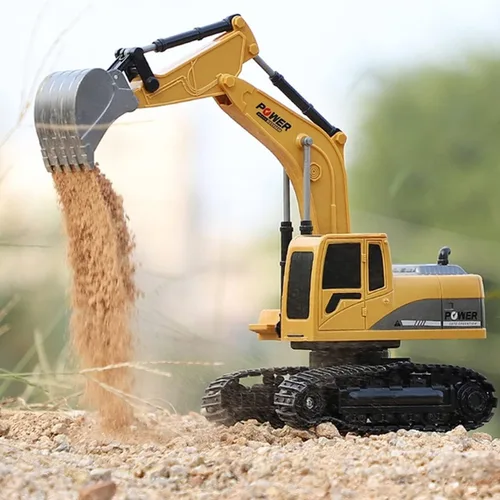 Vista 4 de Remote Control Excavator, RC Construction Toy - Metal Shovel Digger Vehicles with Lights Sounds and 680° Rotation Digging Sand, Christmas Birthday