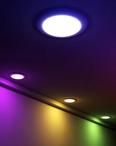 Vista 3 de Lumary 13W Lámparas de techo inteligentes con montaje empotrado de 5/6 pulgadas, luz LED RGBWW WiFi de disco, iluminación regulable