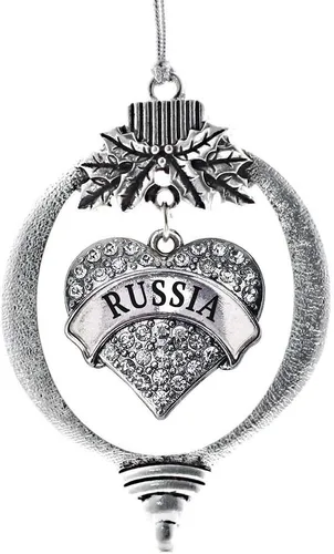 Vista 145 de Inspired Silver Adornos festivos de dije de corazón pave de plata con circonitas cúbicas