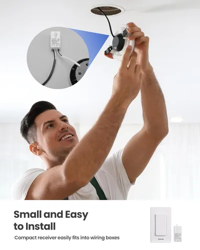 Vista 3 de Zoiinet - Kit de interruptor de luces inalámbrico, diseño con hebilla y removible, interruptor de múltiples vías, no necesita WiFi, programable