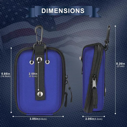Vista 4 de Craftsman Golf Funda para telémetro con bandera de Estados Unidos, carcasa rígida para Tectectec Callaway, bolsa de transporte universal