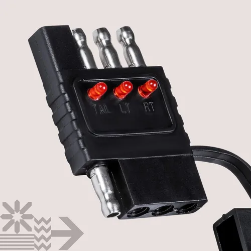 Vista 8 de Probador de cableado de remolque plano de 4 vías True Mods [terminales de cobre niquelado] [macho y hembra] [Prueba de continuidad] Probador