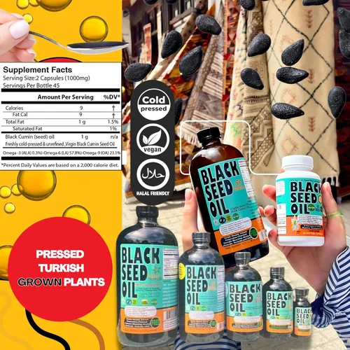 Vista 3 de Aceite de semillas negras, Sweet Sunnah Premium comprimidos suaves, 90 unidades 0.017 onzas