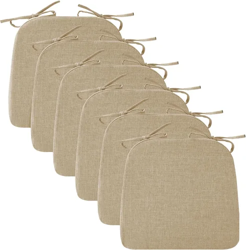 Vista 30 de Ruqmuis Cojines para sillas de comedor, cojines de asiento de 2 pulgadas de grosor para sillas de cocina, cojines en forma de D con funda lavable
