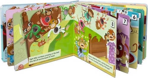 Vista 4 de Melissa & Doug Libro para niños - Poke-a-Dot 10 Little Monkeys (libro de tablero con botones para estallar) - Libros Poke A Dot para niños pequeños