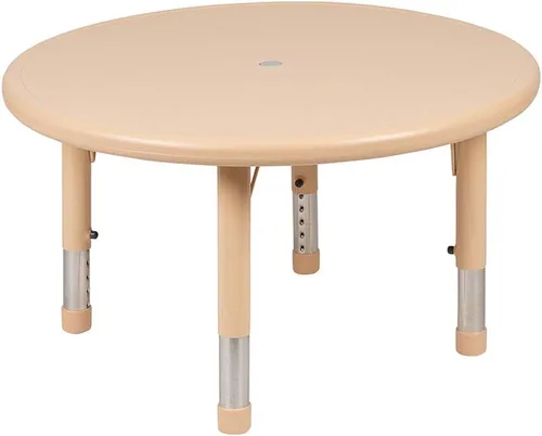 Vista 10 de Flash Furniture Juego de mesa de actividad ajustable de altura de plástico azul redondo de 33 pulgadas con 2 sillas