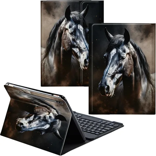 Vista 23 de Para Samsung Galaxy Tab S6 Lite Funda 2022/2020 Teclado Inalámbrico Desmontable Y Cubierta De Soporte De Cuero PU Funda Protectora Para Samsung