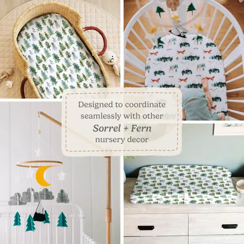 Vista 7 de Sábanas ajustadas para Pack and Play, sábanas para mini cuna Graco Pack N Play Corralito (38 x 26), mezcla de algodón orgánico ultrasuave, sábana