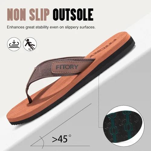 Vista 42 de Fitory - Sandalias de playa tipo flip-flops (de meter) para hombre, zapatillas cómodas Negro 2
