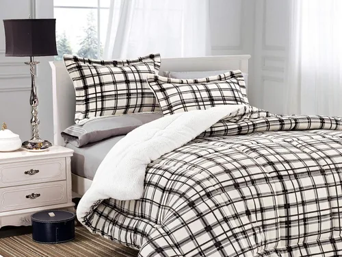 Vista 11 de Elegant Comfort Juego de edredón reversible de 2 piezas de microvisón con respaldo de sherpa de alta calidad, suave y acogedor, de microgamuza