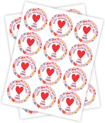 Vista 7 de Calcomanías personalizadas para el día de San Valentín, pegatinas personalizadas para el día de San Valentín, etiquetas de San Valentín, regalos