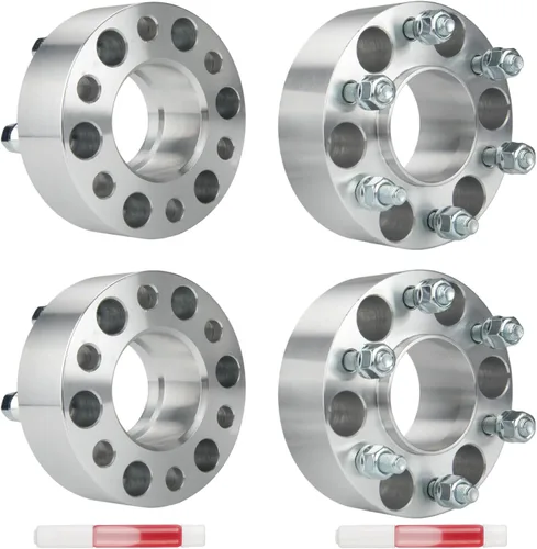 Espaciadores de Rueda de 6x5, Adaptadores de Rueda de 2" con Centrado en el Cubo, Adaptadores de Orificio Central de 78.1mm y Pernos M12x1.5,