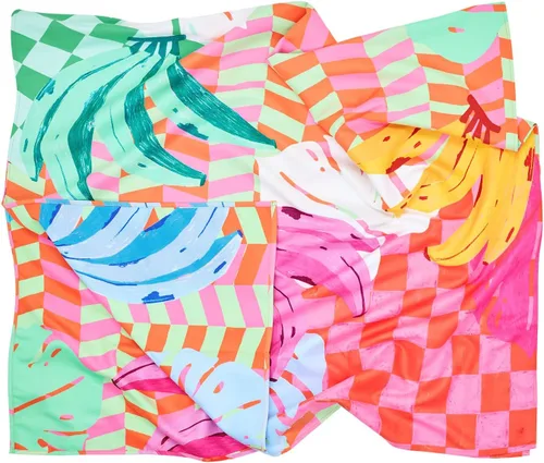 Vista 5 de Dock & Bay Toalla de playa - Secado rápido, sin arena - Compacta, ligera - 100% reciclada - Incluye bolsa - Banana Karma - Extra grande