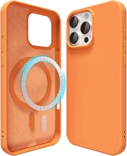 Vista 320 de oakxco Funda de silicona para iPhone 12 Pro Max, magnética, compatible con carga inalámbrica Magsafe, cubierta protectora de goma suave y delgada