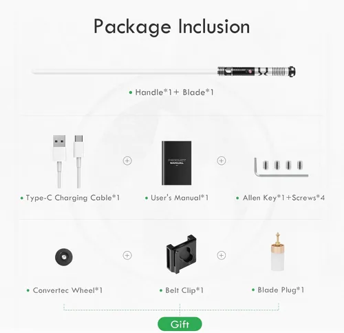 Vista 7 de CUSTOM SABER Sable de luz RGBX de balanceo suave, control de movimiento para encender/apagar la hoja, sable de luz con 16 fuentes de sonido